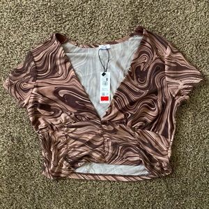 Garage Brown TieDye Crop Top Size L